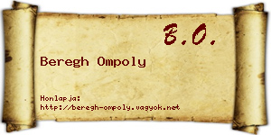 Beregh Ompoly névjegykártya
